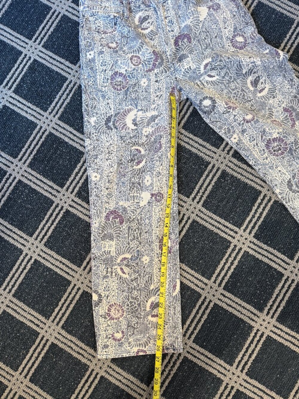 Mother Rambler Zip Ankle x Natalie Martin collab, Fly Peacock Fly, Size 30